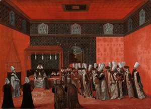 En ambassadörs publik med sultan Ahmed III (ambassadör Cornelis Calkoen) av Anonymous