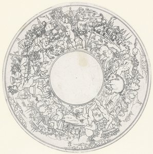 Bacchus rider på en åsna Dishes: Landscapes with Processions of Bacchus and His Entourage (serietitel) av Anonymous