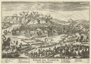 Beleg van Namen av konung Willem III, 1695 Siege de Nameur av Roy Guiljaum (titel på objekt) The Forces of Europe, Asia, Africa and America (...) Liksom kartorna över Frankrikes och Spaniens kuster (serietitel på objekt) av Anonymous