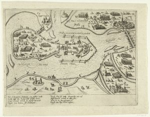 Spanjorernas belägring av Schenkenschans, 1599 Forialicium Schenckianum (titel på objekt) av Anonymous