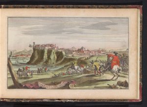 Belägring av Verua, ca 1702 Veruas fästning. Överlämnades till fransmännen den 8 april efter en svår belägring och tappert försvar på sex månader (titel på objekt) av Anonymous