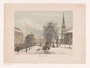 Snöig gata i Rijswijk av Anonymous