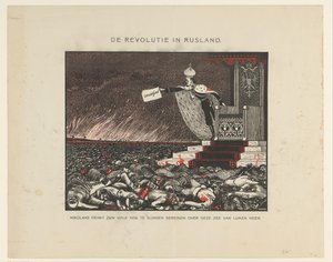 Blodigt förtryck av tsar Nicholas II av revolutionen 1905 Revolutionen i Ryssland (titel på objekt) av Anonymous