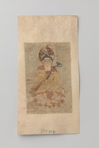Buddha med ruyi i handen, sittande på en lotusblomma av Anonymous