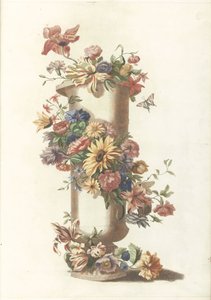 Cylindrisk vas med blomkrans av Anonymous