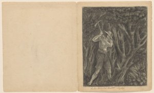 Coolen börjar hugga ner en skog vid Ngoro, ca 1820-1850 av Anonymous