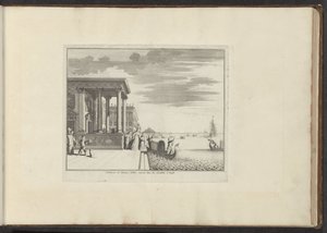 Damer av adeln väntar på en gondol i Venedig Kommentar les Femmes Nobles entrent dans les Gondoles à Venise (titel på objekt) Palats och monument i Venedig, Livorno, Neapel och Rom (serietitel) av Anonymous
