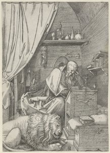 Saint Hieronymus i sitt arbetsrum av Anonymous