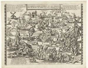 The Rye Stekers of Weert, ca 1650 Ghy borgers och bönder aenschout här med glädje över hur dessa hjältar från Waert slåss en död roch (titel på objekt) av Anonymous