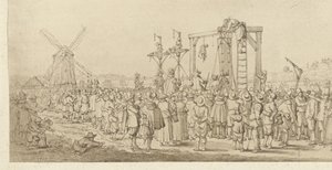 Ledenbergs kista hängde på galgen, 1619 av Anonymous