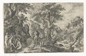 Diana och Actaeon Landskap med mytologiska och bibliska scener (serietitel) av Anonymous