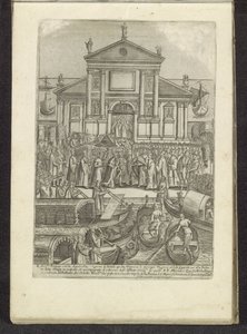Doge en Serenissima Signoria voor de kerk av San Giorgio Maggiore i Venedig Scènes uit het Venetiaanse leven (serietitel) Habiti d