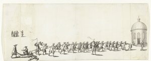 Dominicus dras på en skottkärra till Ronde Lutheran Church, 1683-1684 av Anonymous