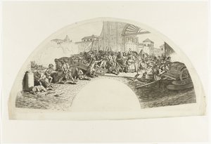 De spanska patrioterna Luis Daoiz och Pedro Velarde y Santilláns död i försvaret av Madrid mot franska trupper i Parque de Artilleria den 2 maj 1808 Dia Dos de Mayo de 1808. Och Madrid av Anonymous