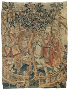 En vild man och kvinna i en privat trädgård (fragment) av Anonymous