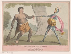 Engelsk politisk tecknad serie, 1835 Valentine and Orson (titel på objekt) av Anonymous
