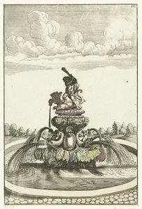Fontein träffade Hercules i Ladon Arkitektur Curiosa Nova (serietitel) av Anonymous