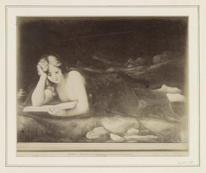Fotoreproduktion av en målning efter Antonio da Correggio, föreställande Maria Magdalenas botgöring ROMA - Maddalena Correggio, Galleria Borghese (titel på objekt) av Anonymous