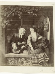 Fotoreproduktion av målningen The Grocery av Frans van Mieris II Musée d