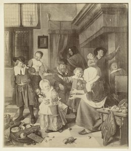 Fotoreproduktion av målningen Sankt Nikolaus högtid av Jan Steen av Anonymous