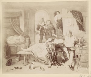 Fotoreproduktion av målningen Det berusade paret av Jan Steen av Anonymous