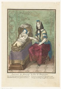 Fransk kung i en vagga Berceuse de Monsignor. Le Duc de Bourgogne. (titel på objekt) av Anonymous