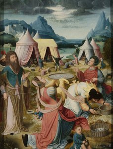 Samling av Manna (inre, högra flygeln av en triptyk) av Anonymous