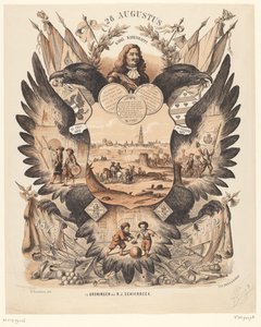 Jubileumstavla vid firandet av 200 år av reliefen av Groningen 1672-1872 av Anonymous