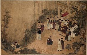 General Shi Lang med ett sällskap av dignitärer vid en brunn vid havet The Wonders of Mazu (serietitel) av Anonymous