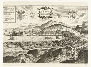 Utsikt över Bergen (Norge), 1665 Berga Norwayiae (titel på objekt) av Anonymous
