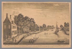 Utsikt över Maarseveen En vy av Maarseveen ser mot (1) Daelwyk (2) Vechthoven (3) & Den Oever / Vüe de Maarseveen regardant vers (1) Daelwyk (2) Vechthoven et (3) Den Oever (titel på objekt) av Anonymous
