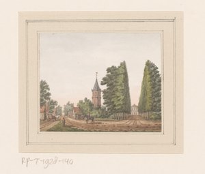 Vy över Oostkapelle med Huis Rijnsburg i Zeeland av Anonymous