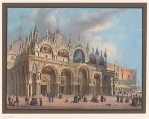 Utsikt över basilikan San Marco i Venedig av Anonymous