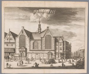 Utsikt över St. Olofs kapell (Oudezijds kapell) i Amsterdam Sint Olofs nu Oude Zyds kapell (titel på objekt) av Anonymous