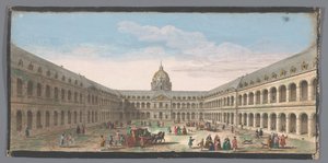 Utsikt över innergården till Hôtel des Invalides i Paris Vüe ​​de la grande cour de l