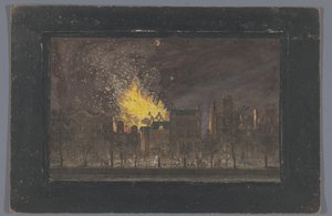 Utsikt över branden i Schouwburg i Amsterdam den 11 maj 1772 av Anonymous