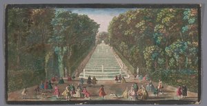 Utsikt över kaskaderna i trädgården på Château de Marly Vue de la cascade de Marli (titel på objekt) av Anonymous