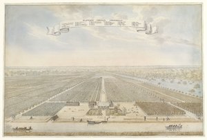 Utsikt över Cornelis Vriendschap-plantagen i Surinam Plantagie Cornelis Friendship (titel på objekt) av Anonymous