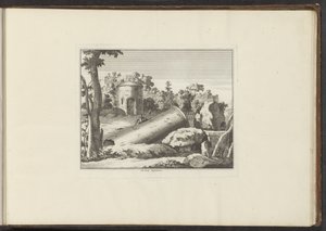 Vy över ruinerna av M. Curty M. Curty Sepulchrum (titel på objekt) Palats och monument i Venedig, Livorno, Neapel och Rom (serietitel) av Anonymous