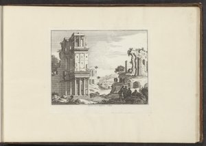 Vy över ruinerna av Septizonium i Rom Septizonii Severi Sepulchrum à Roma (titel på objekt) Palats och monument i Venedig, Livorno, Neapel och Rom (serietitel) av Anonymous