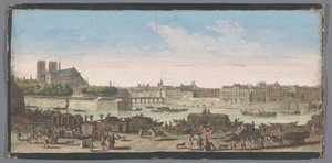 Se över staden i Paris från Quai de Miramion En annan speciell utsikt över Paris, från Nôtre Dame till Pont de la Tournelle (titel på objektet) av Anonymous