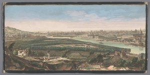 Utsikt över staden Paris sett från byn Chaillot Allmän bild av staden Paris, prize de la hauteur du village of Chaillot (titel på objekt) av Anonymous