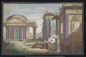 Utsikt över ett korintiskt tempel Vue d
