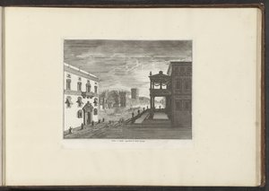 Utsikt över ett palats i Neapel vid solnedgången Palais à Neapels guvernör le Soleil Levant (titel på objektet) Palats och monument i Venedig, Livorno, Neapel och Rom (serietitel) av Anonymous