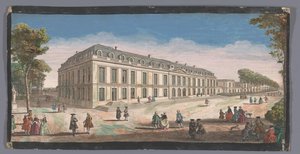 Utsikt över Château de Choisy sett från trädgården Vüe ​​​​de la Maison Royalle de Choisy du côté du jardin (titel på objektet) av Anonymous