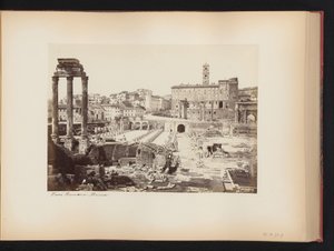 Utsikt över Forum Romanum med Castor- och Polluxtemplet i Rom, Italien Forum Romano. Roma (titel på objekt) av Anonymous