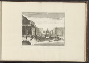 Utsikt över det kungliga palatset och kungliga trädgårdarna i Neapel Veue du Bois de Cypres du Jardin Royal à Neapel (titel på objektet) Palats och monument i Venedig, Livorno, Neapel och Rom (serietitel) av Anonymous