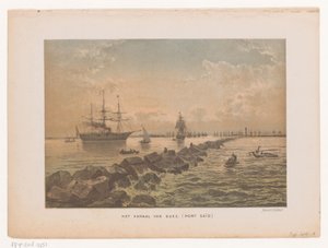 Utsikt över Suezkanalen vid Port Said Suezkanalen (Port Said) (titel på objekt) av Anonymous