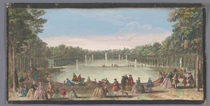 Utsikt över Île Royale i Versailles trädgård L