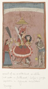 Godin Durga en Hanuman av Anonymous